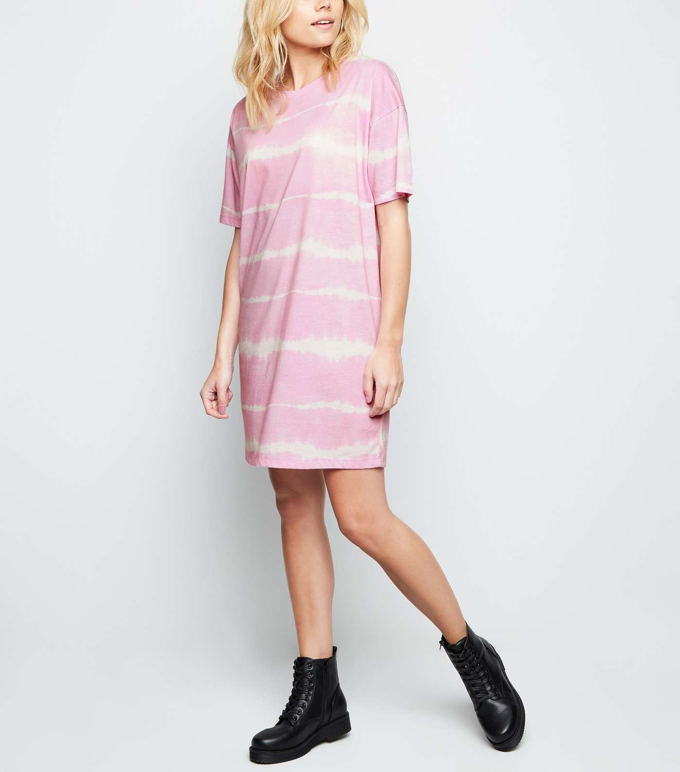 Pink Tie Dye Jersey T-Shirt Dress  Image 2
