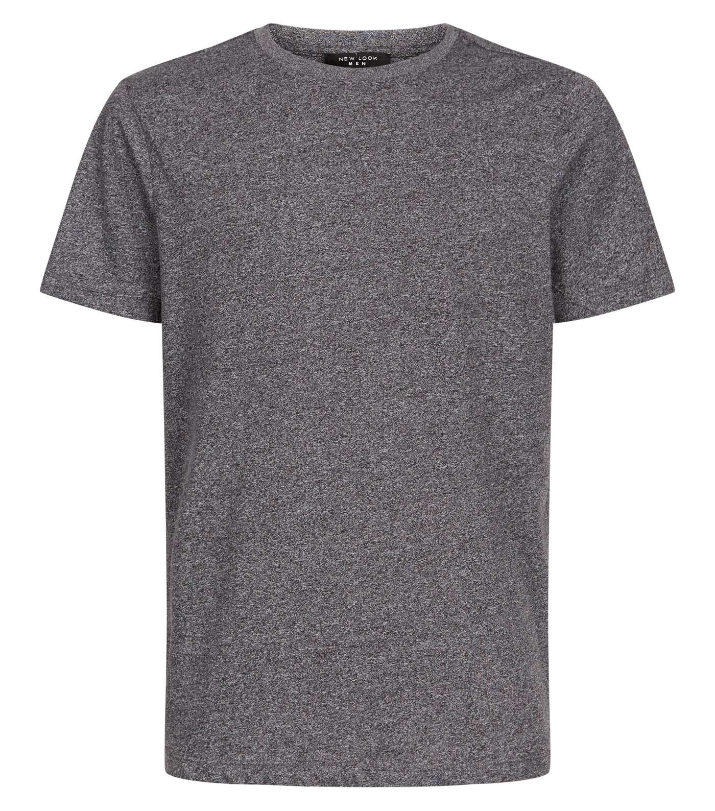 Grey Marl Crew Neck Cotton T-Shirt Image 4