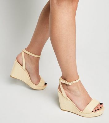 chaussures compensées paille