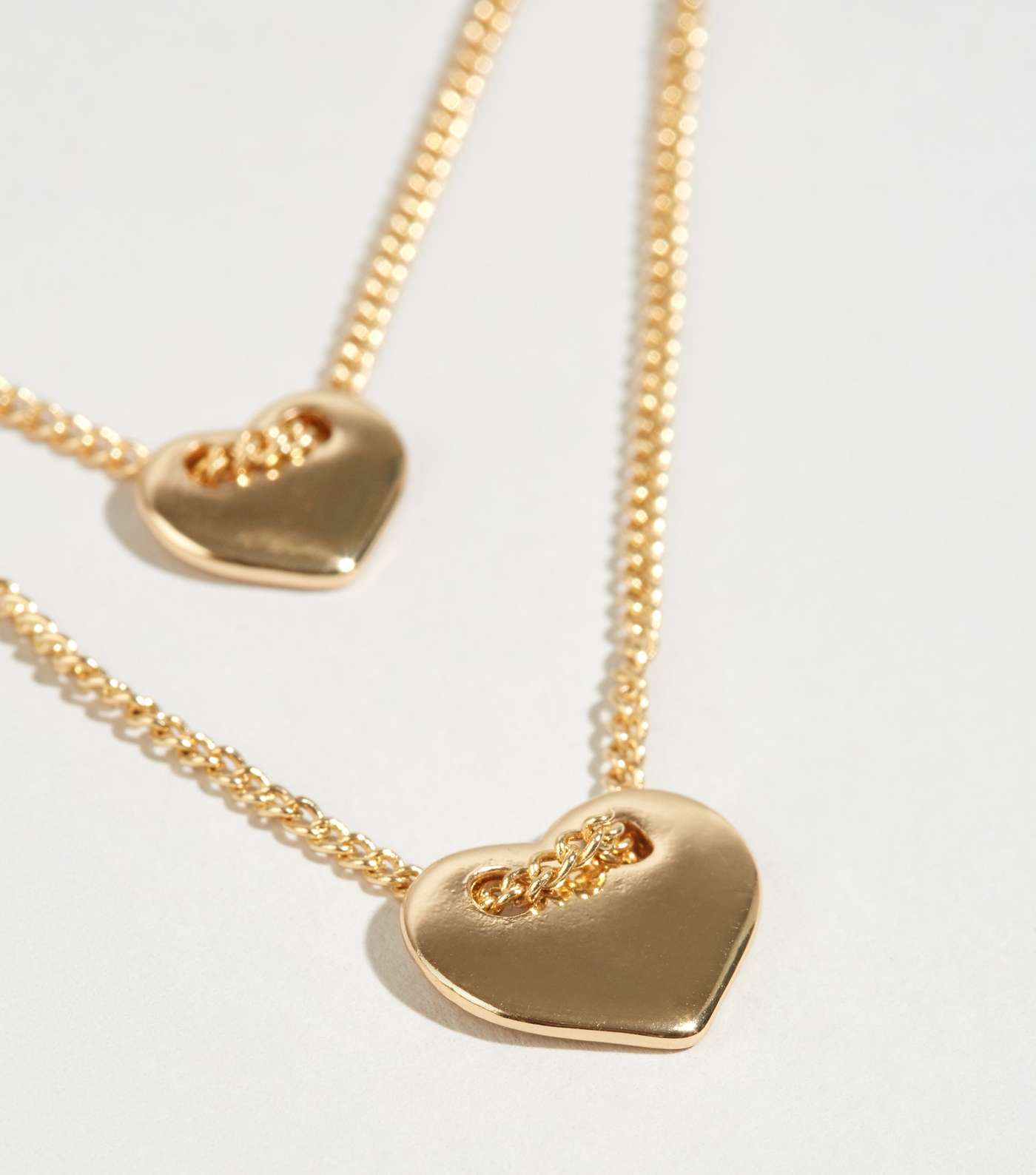 Gold Heart Pendant Layered Necklace  Image 3