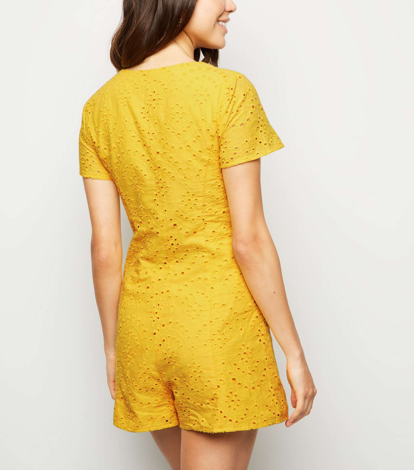 Yellow Broderie Playsuit  Image 3