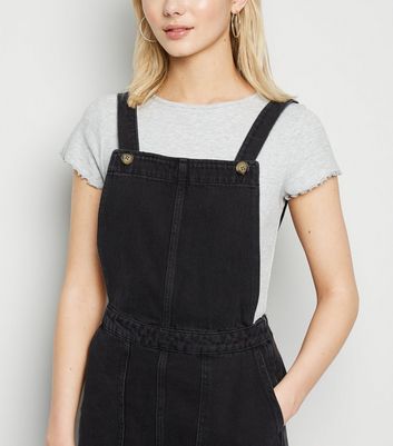 Black dungaree dress tall Clearance