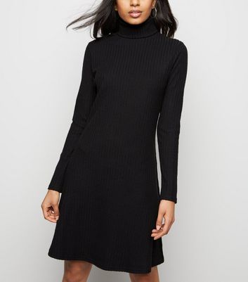 ribbed roll neck dress