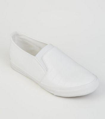 white plimsolls womens wide fit