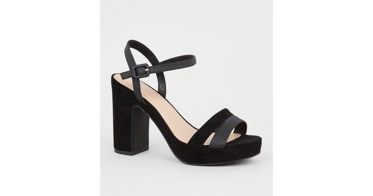 Talons Noirs New Look - Taille UK 7 (EU 40) - Hauteur Moyenne/basse - Occasion