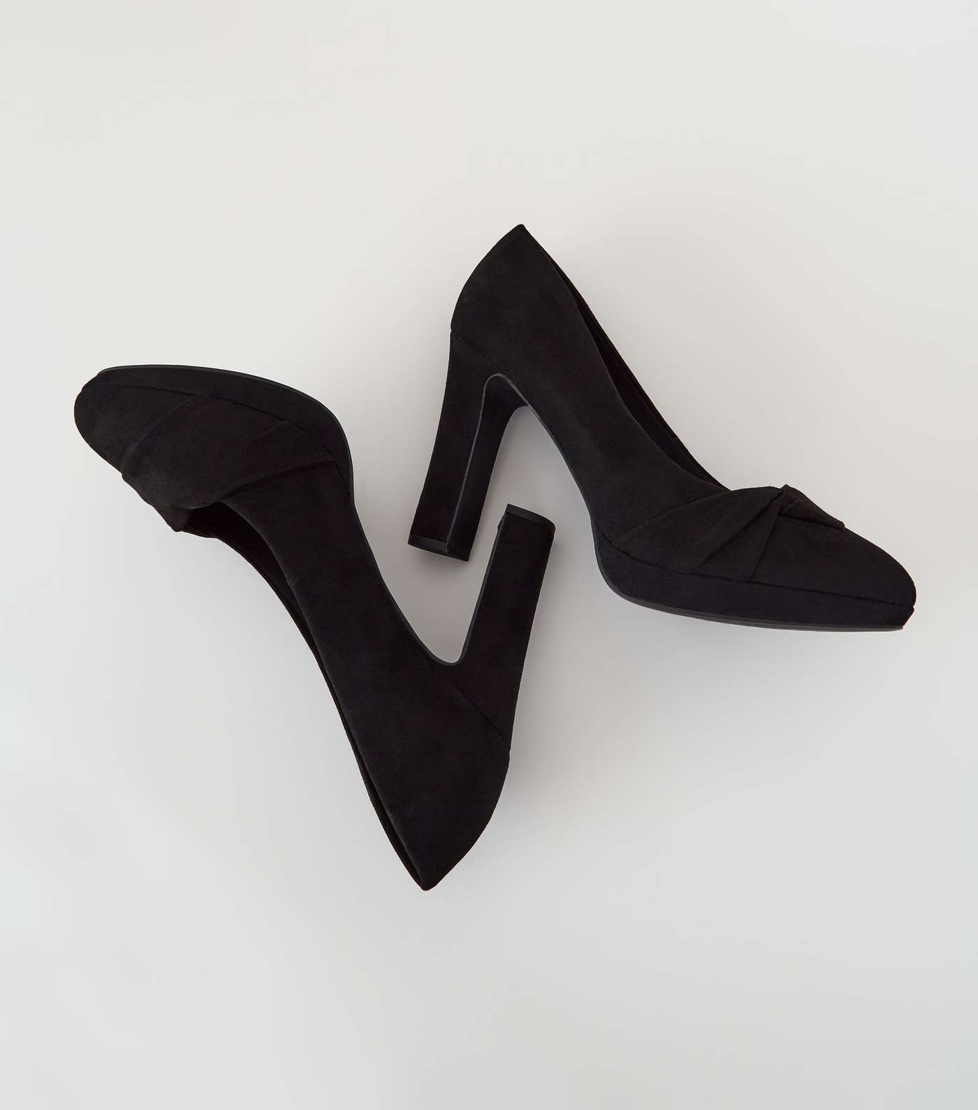 Wide Fit Black Twist Platform Court Shoes Image 3