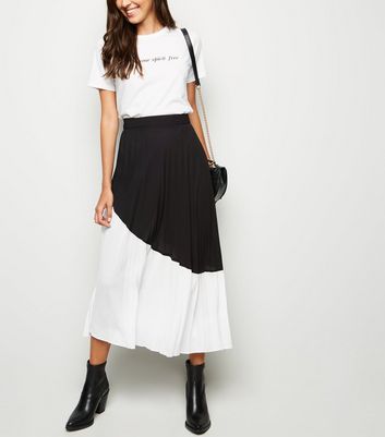 new look white pleated skirt