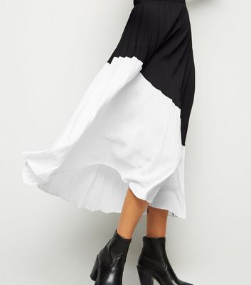 new look white pleated skirt