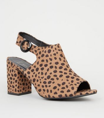 wide fit animal print heels