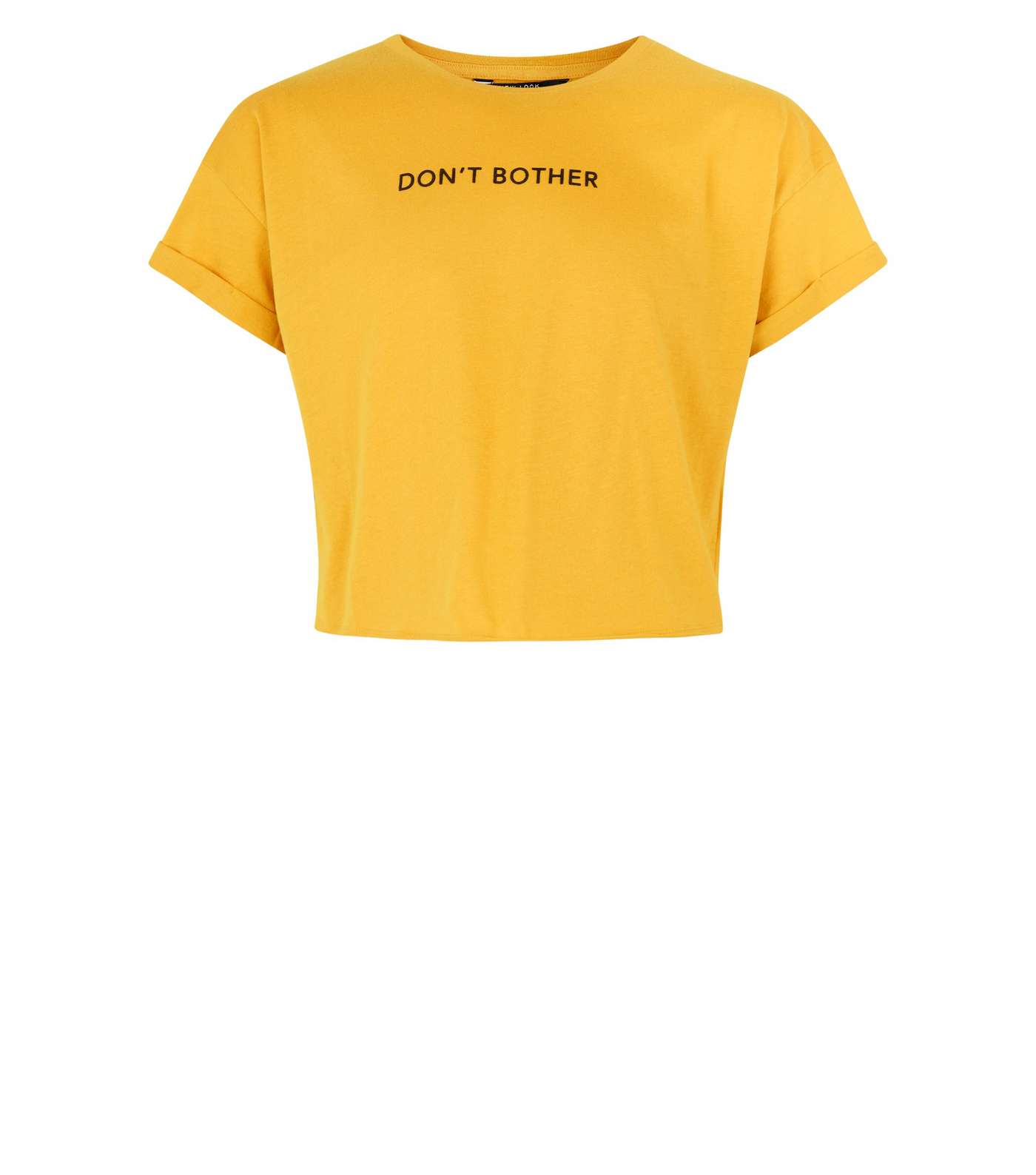 Girls Mustard Don't Bother Slogan T-Shirt Image 4