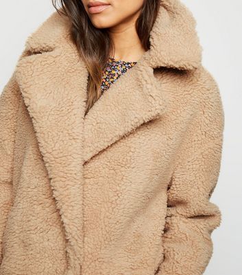 womens teddy coat new look