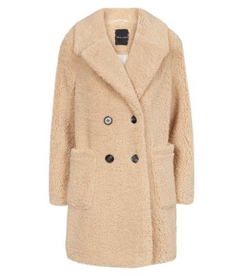 double breasted borg coat