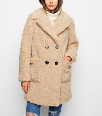 double breasted borg coat