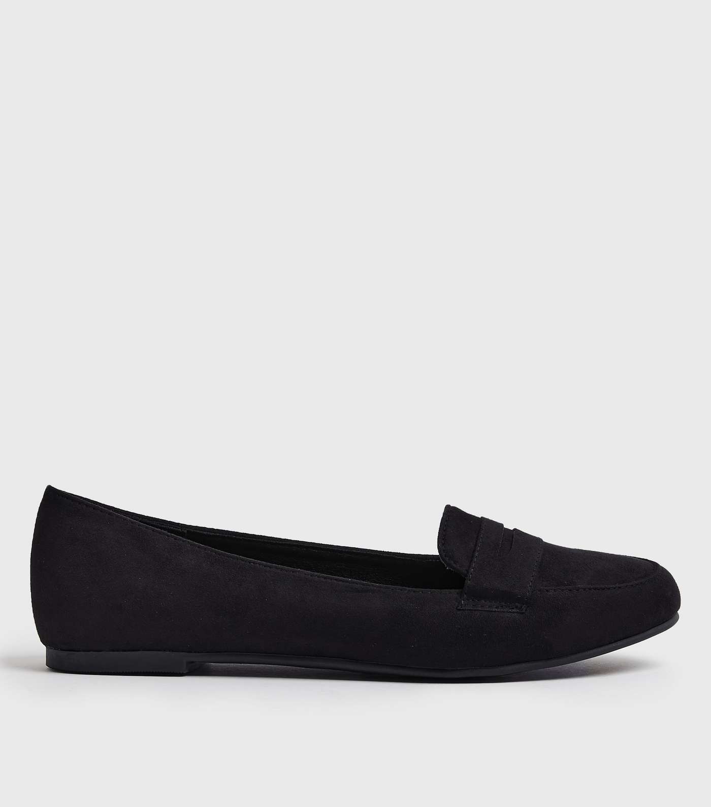 Black Suedette Penny Loafers