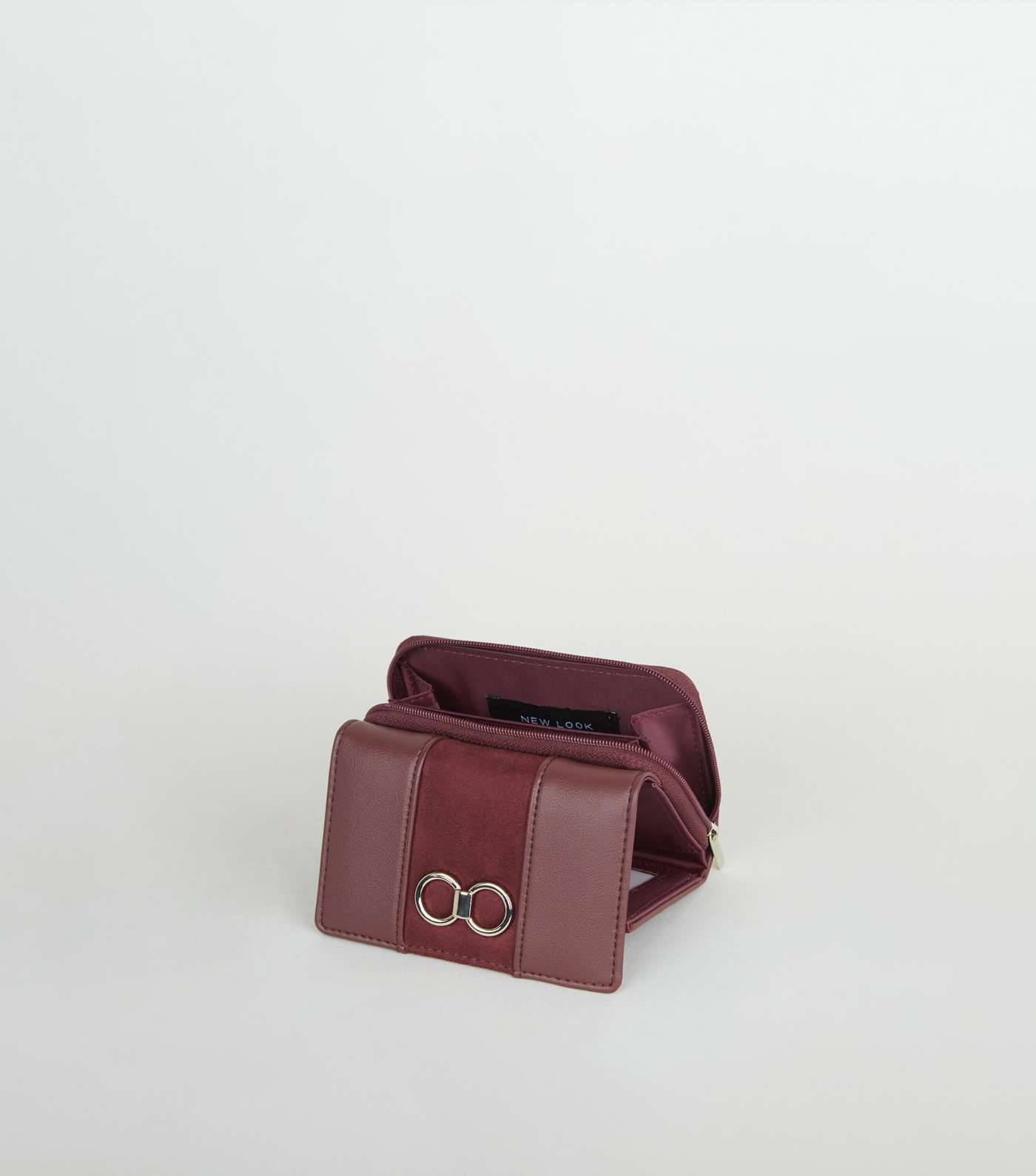 Burgundy Leather-Look Ring Front Purse Image 2