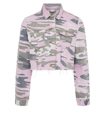 pink camo denim jacket