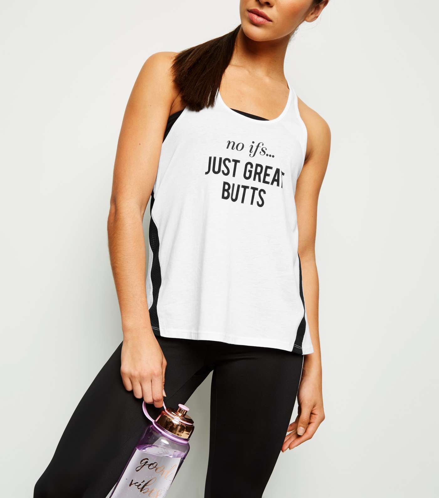 White Slogan Great Butts Sports Vest  Image 5