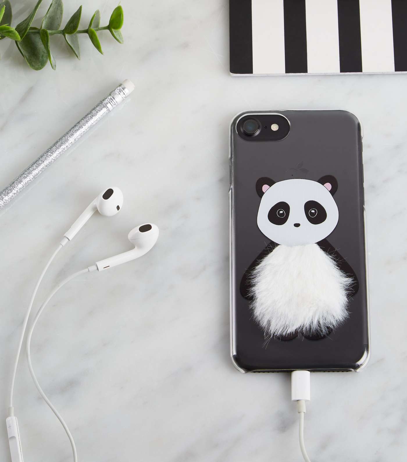 Black Panda Fluffy iPhone 6/6s/7/8 Case