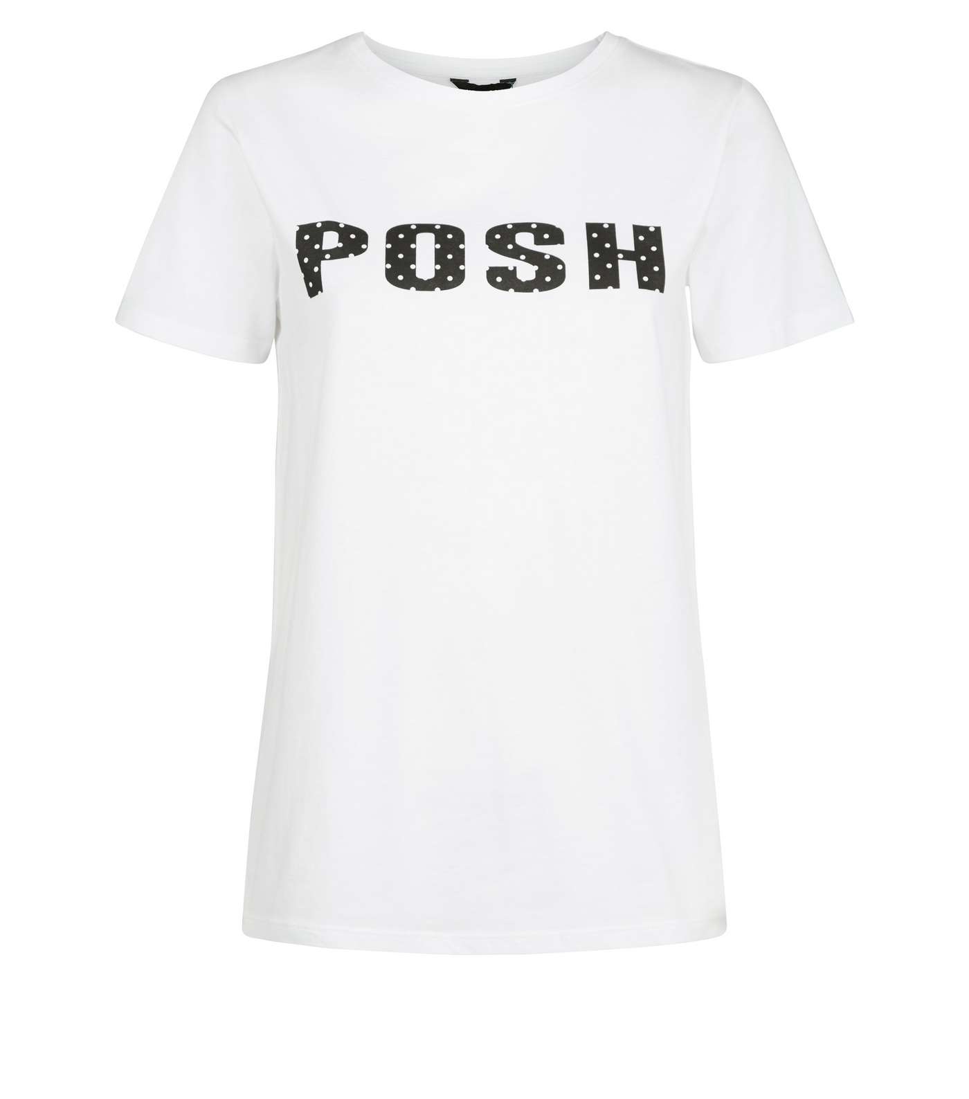 White Posh Polka Dot Slogan T-Shirt Image 4