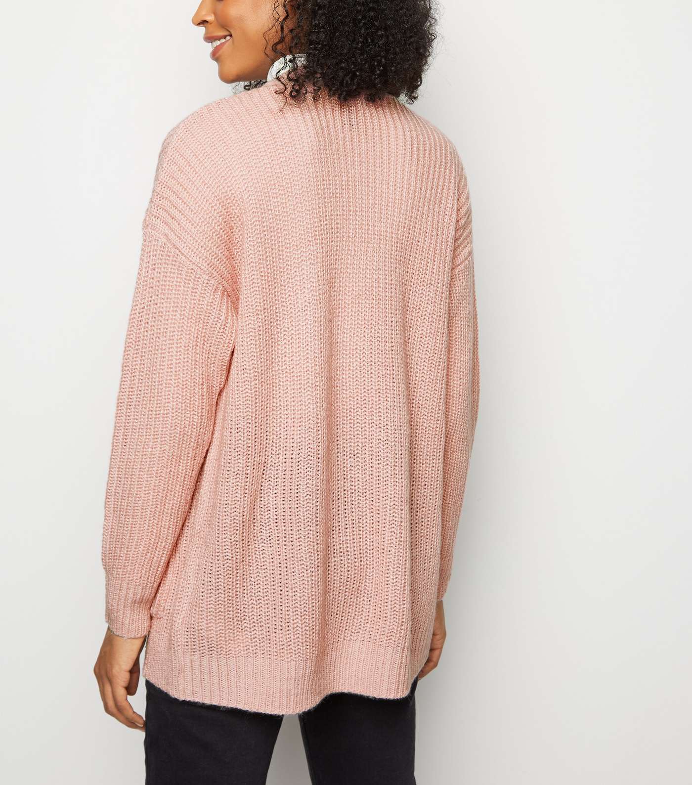 Mid Pink Oversized Knit Cardigan Image 5