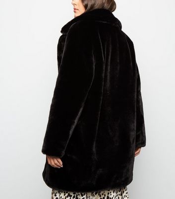 oversized faux fur coat with hood