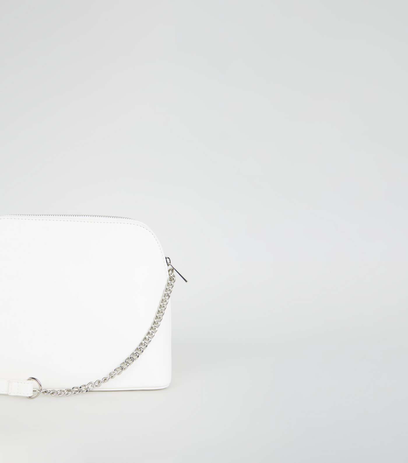White Suedette Faux Snake Panel Shoulder Bag Image 4