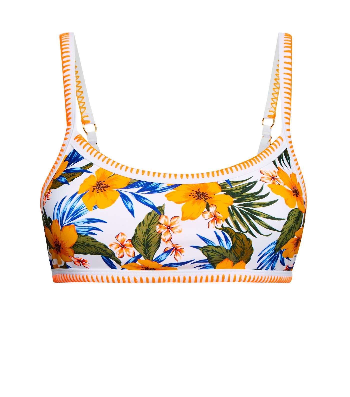 Orange Tropical Crop Bikini Top  Image 4
