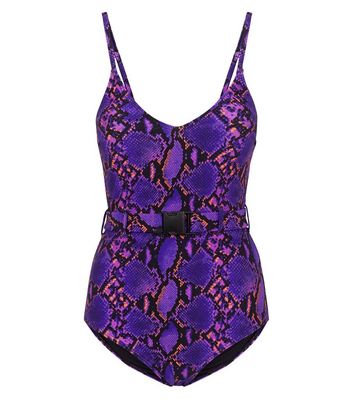 new look snake print swimsuit