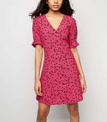 pink ditsy dress