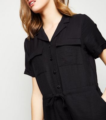 black utility playsuit