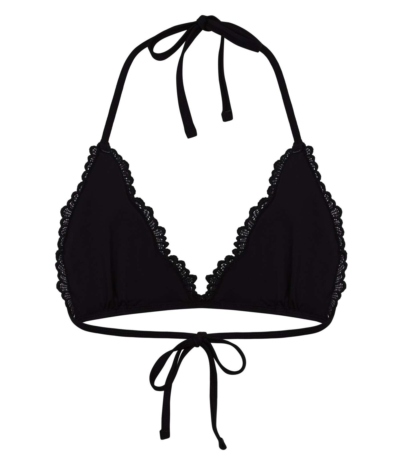 Black Lace Triangle Bikini Top  Image 5