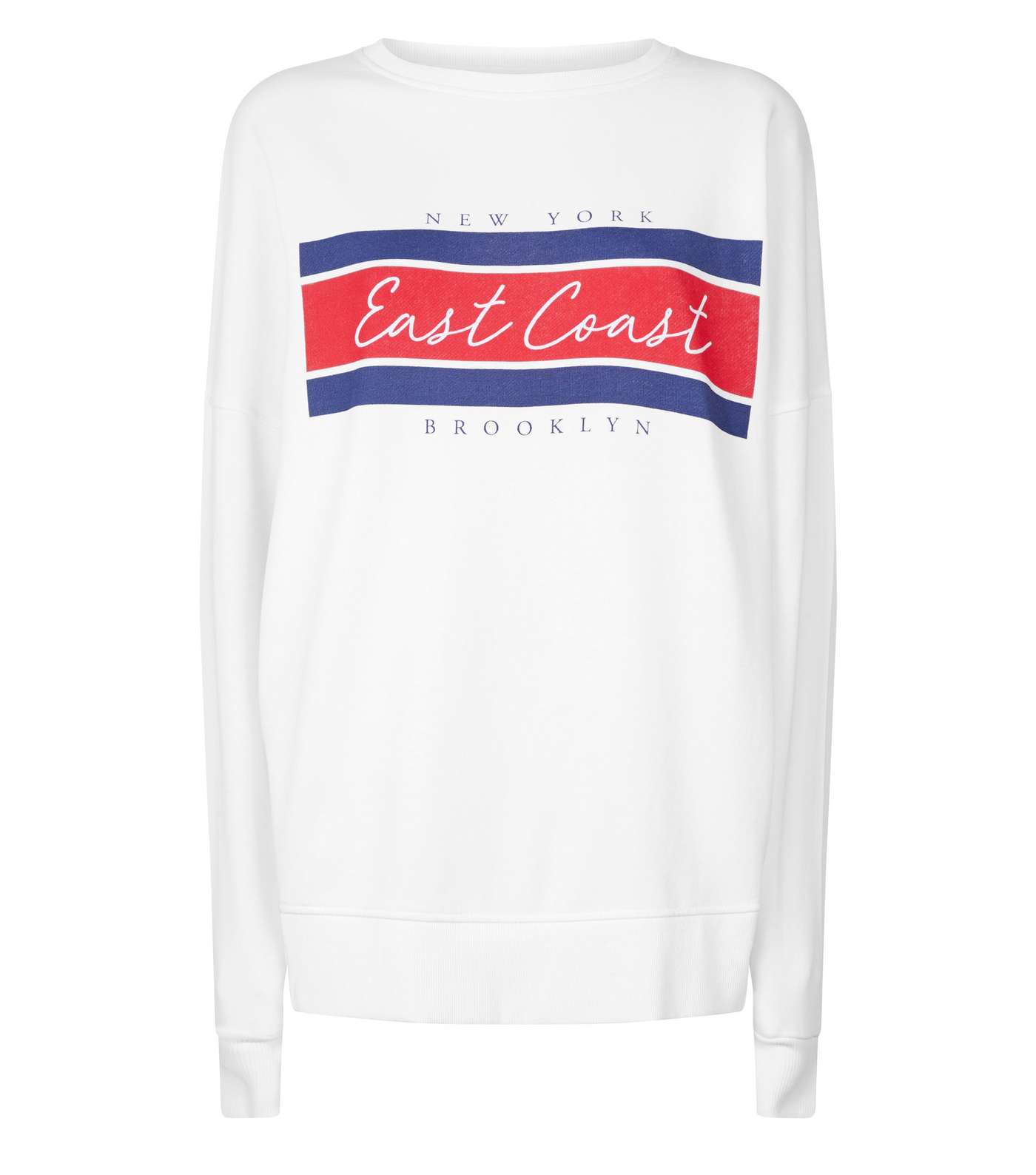 White East Coast Slogan Sweatshirt Image 3
