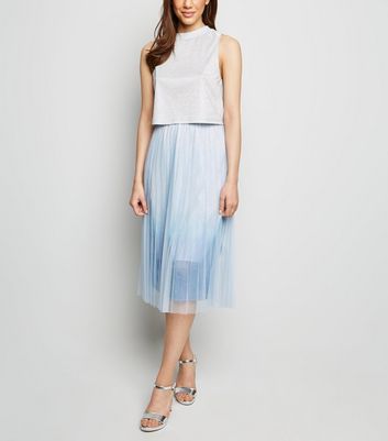 pleated midi skirt new look