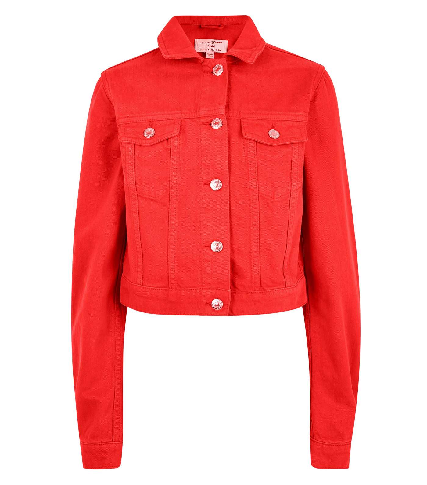 Girls Red Denim Jacket Image 4
