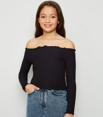 black long bardot top