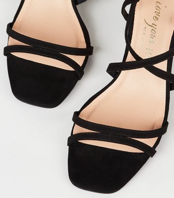 black strappy heels wide fit
