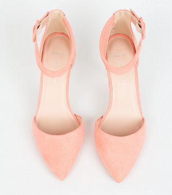 Wide Fit Coral Pointed Heel Court Shoes 