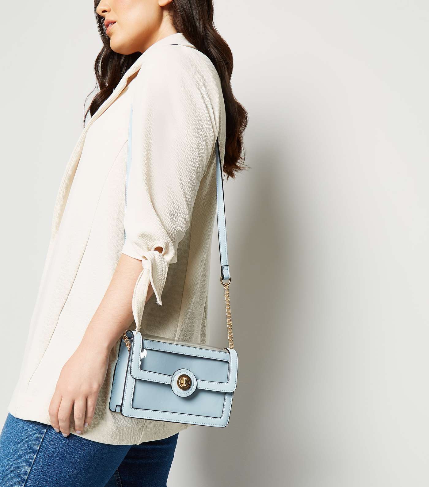 Pale Blue and Clear Cross Body Bag Image 2