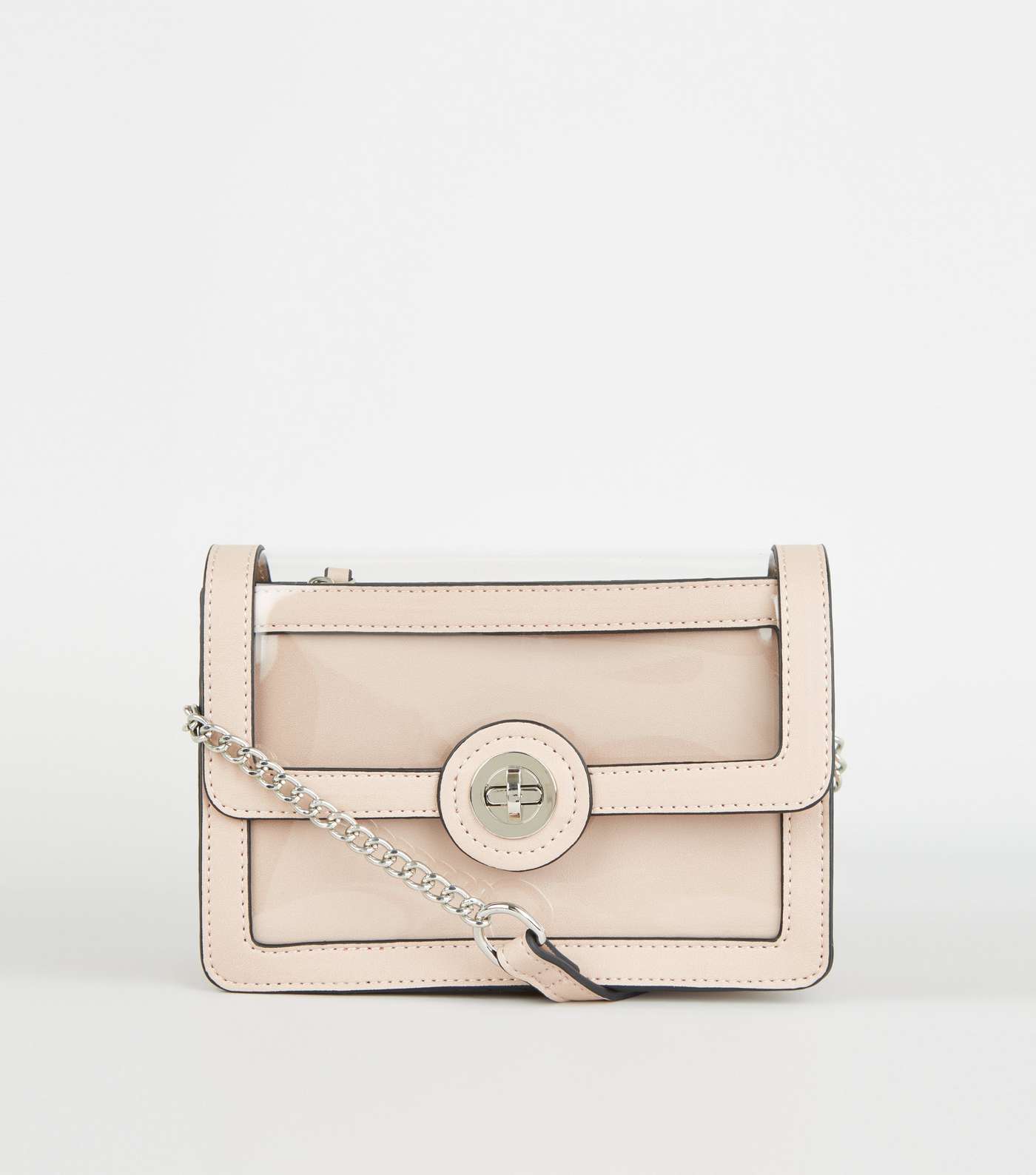 Pink and Clear Cross Body Bag