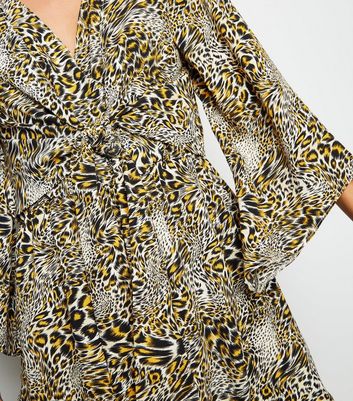 ax paris yellow animal print dress