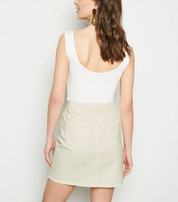 white denim skirt new look