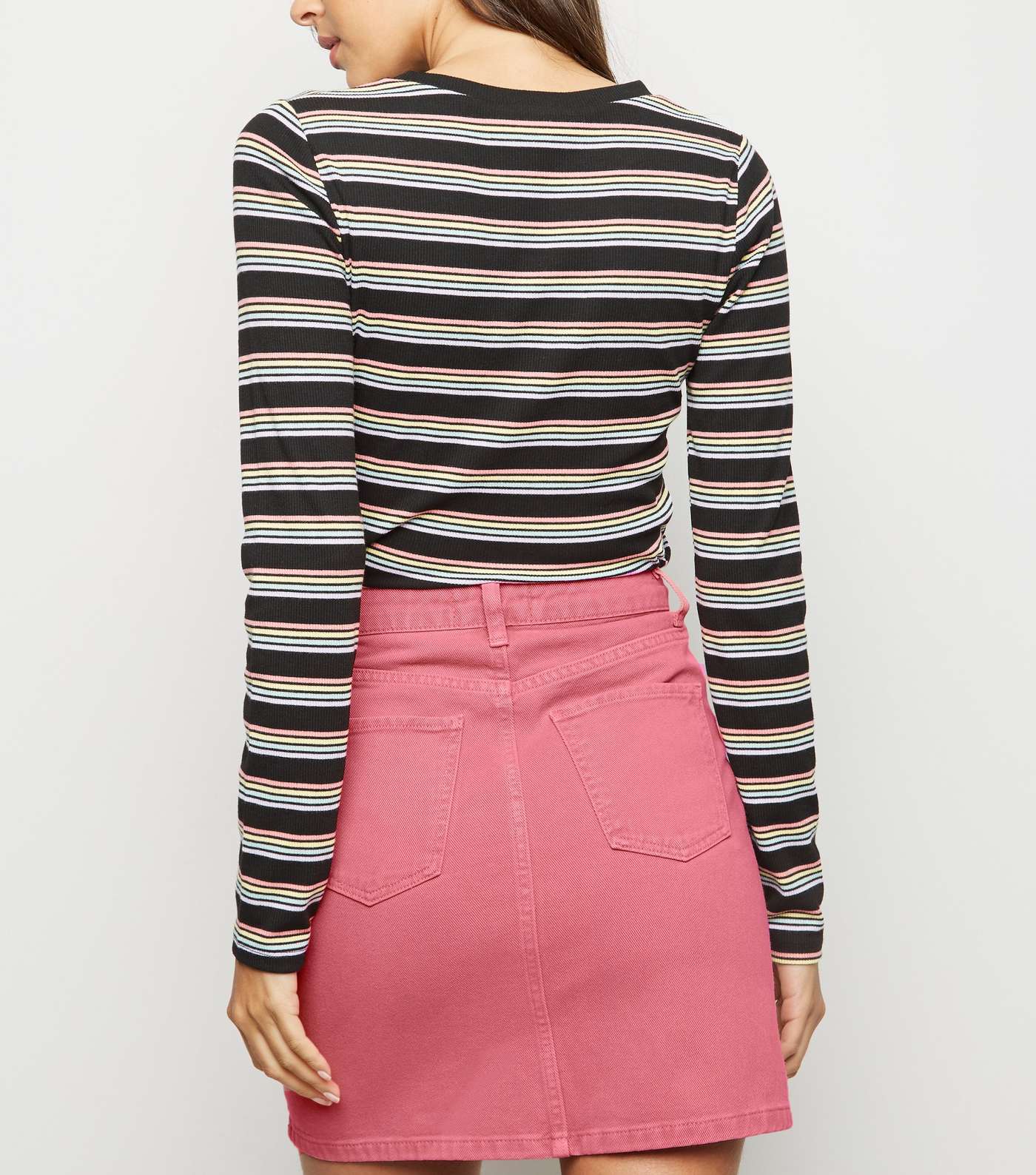 Pink Denim Mom Skirt Image 3