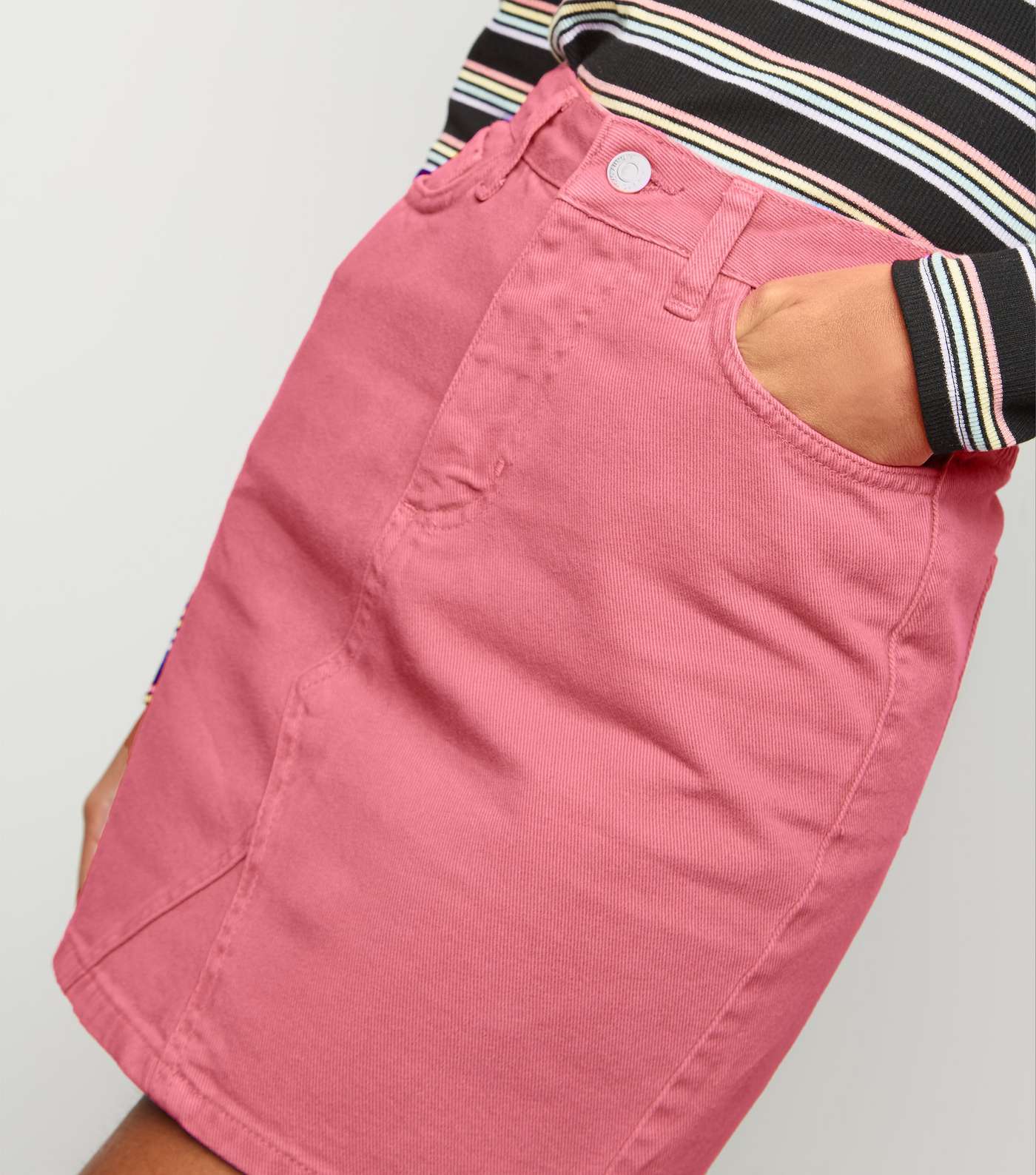 Pink Denim Mom Skirt Image 5