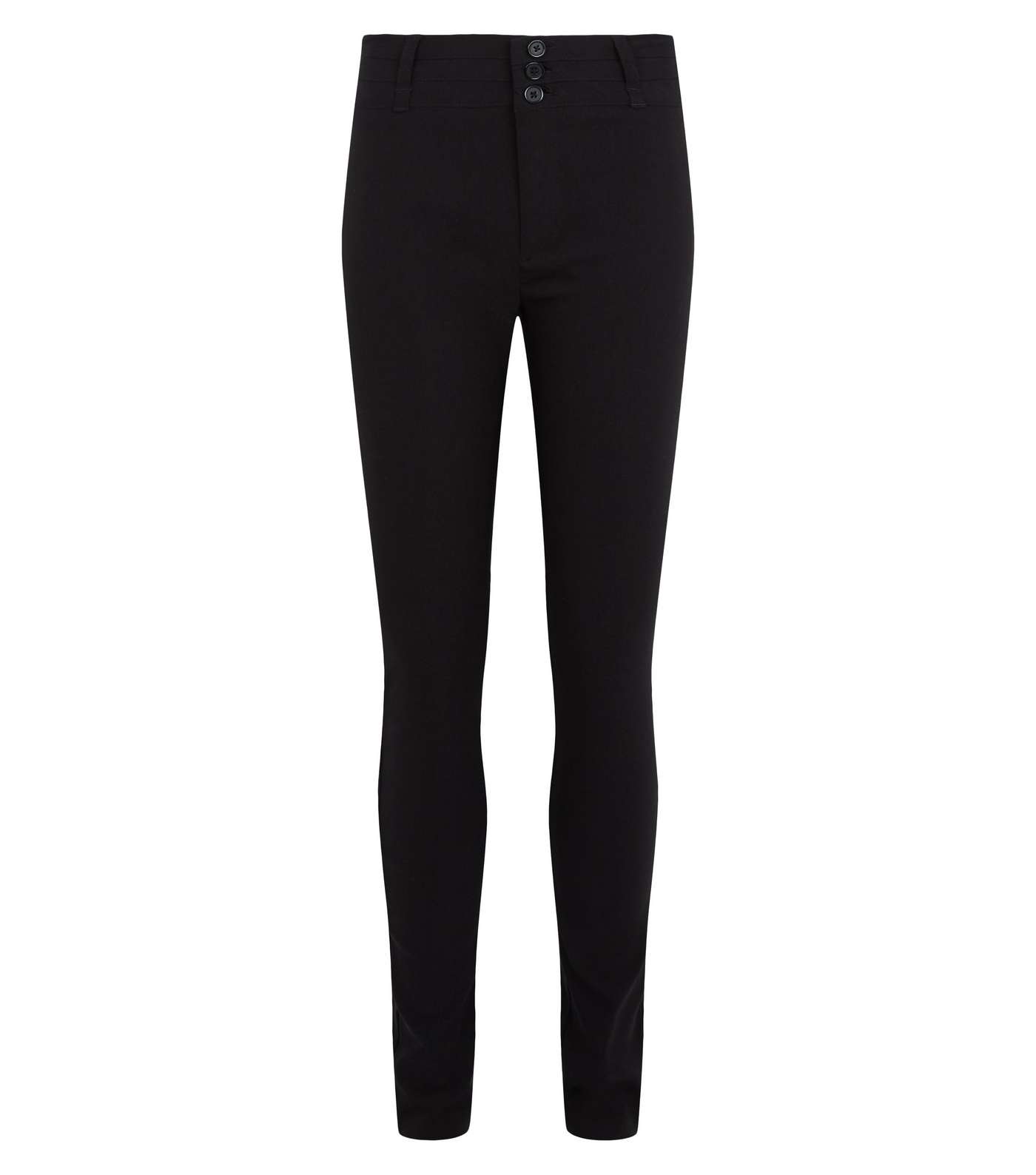 Girls Black 3 Button Super Skinny Trousers Image 4