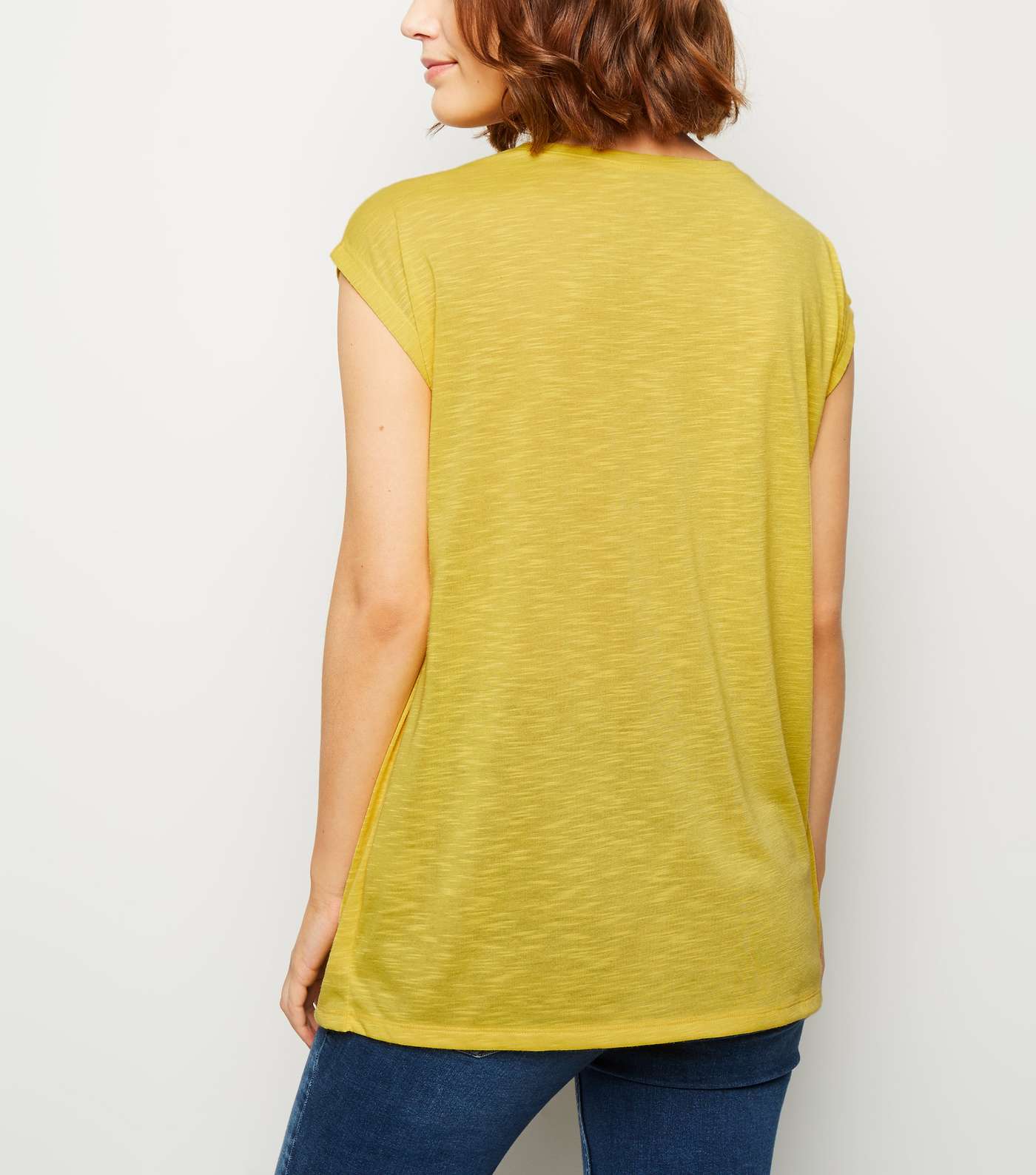 Maternity Yellow Wrap Front Nursing T-Shirt  Image 5