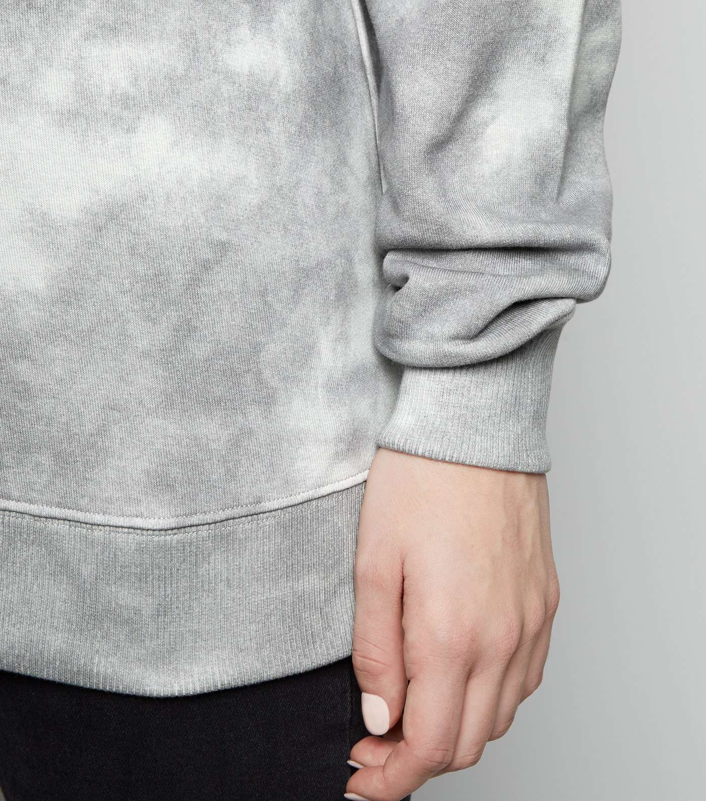 Light Grey Tie Dye Oversized Sweatshirt Image 5