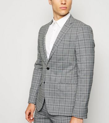 gray checked blazer