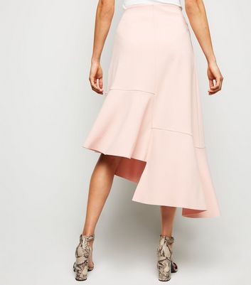 frill hem midi skirt