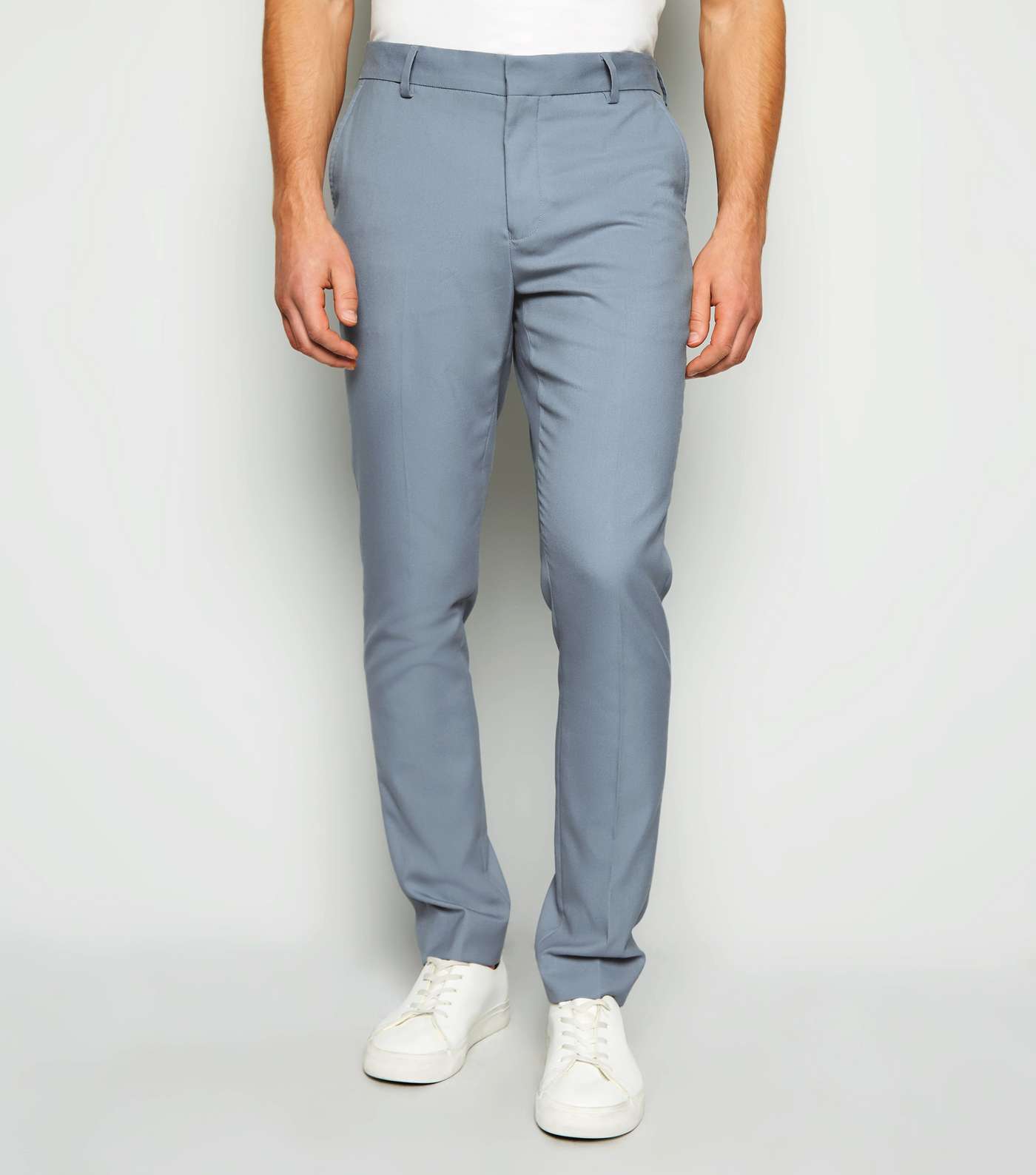 Pale Blue Skinny Suit Trousers