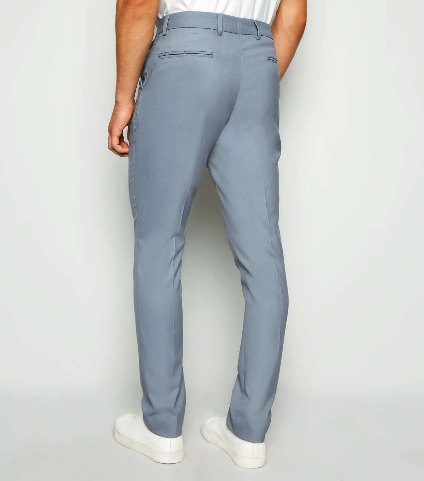 Pale Blue Skinny Suit Trousers Image 3
